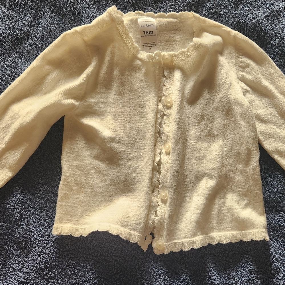 Carter's Cream Button-Up Cardigan